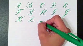 Writing the Copperplate Calligraphy Alphabet with a Pentel Touch Brush Pen [upl. by Donough]