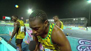 IAAF World Relays Bahamas 2014  Mixed Zone 1 Lap Race Jamaica Men Winner [upl. by Ahl]