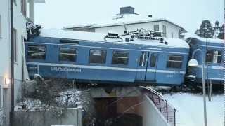 Swedish woman steals train drives it into building [upl. by Talich]