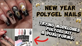 NEW YEAR POLYGEL NAILS  HOW TO USE DUAL FORMS  MODELONES BEGINNER POLYGEL KIT [upl. by Oznecniv132]