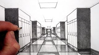 How to Draw 1Point Perspective for Beginners A Hallway [upl. by Ribaudo]