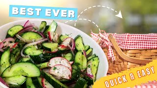 Summery CUCUMBER ONION RADISH Salad with Tangy Dressing  HEALTHY  SIMPLE amp EASY Recipe [upl. by Willet194]