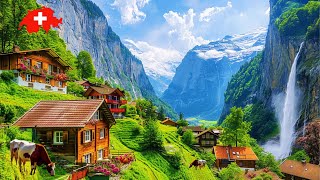 Lauterbrunnen 🇨🇭 Switzerland Spring Walking Tour 4K 🇨🇭 The Most Heavenly Beautiful Place on Earth [upl. by Timothea]