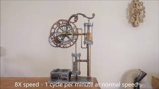 Steampunk clepsydra siphon clock [upl. by Cinimmod57]