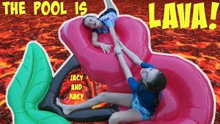 THE POOL IS LAVA CHALLENGE  Jacy and Kacy [upl. by Annohs379]