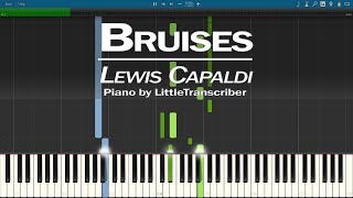 Lewis Capaldi  Bruises Piano Cover Synthesia Tutorial by LittleTranscriber [upl. by Elleirb]