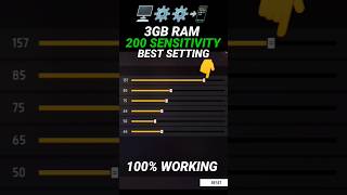 3gb Ram Best Sensitivity Settings In Free Fire ⚙️ 200 Sensitivity Best Setting 2024 In Free Fire [upl. by Adnolehs]