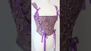 Sewing Vintage Lilac Lace Stays  Corset Renaissance Costume shorts sewing corset [upl. by Nai920]