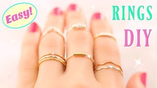 10 DIY Rings EASY amp Adjustable How To Make a Ring  Easy Diy Rings [upl. by Holcomb]