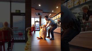 Big orange cat goes to McDonalds to steal chicken wingscute aidrawing mcdonalds prison [upl. by Weisman]