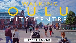 Oulu Walk City Centre July 2023 Finland 4K [upl. by Josephson]