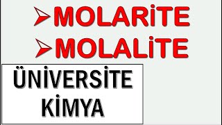 MOLARİTE VE MOLALİTE SORU ÇÖZÜMÜ  ÜNİVERSİTE KİMYA [upl. by Clive843]