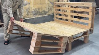 Amazing Ideas Woodworking Project Smart  Build A Outdoor Bed Combined With Chair From Old Pallets [upl. by Snider194]