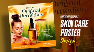 Create Skin Care Social Media Post Design for Beginners  Photoshop [upl. by Aikrahs748]