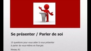 15 questions pour apprendre à parler de soi niv A1 [upl. by Ymrej]