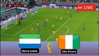 Côte dIvoire vs Sierra Leone en direct match amical complet Simulation de football Gameplay PC [upl. by Bromleigh]