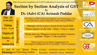 Chapter  10  Section  49 to 53A of CGST Act [upl. by Bondon89]