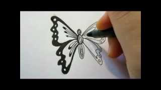 How To Draw A Butterfly  The Easy Way [upl. by Robbert]