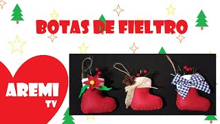 Navidad  Adornos Navideños  Botas de fieltro [upl. by Mayyahk862]