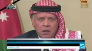 IS  King Abdullah II of Jordan calls for unity as demonstrators clamour for revenge of killed pilot [upl. by Reisman]