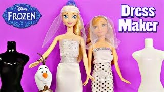 Frozen Barbie Bridal Fashion Wedding Dress Maker Disneys Frozen Elsa Princess Anna Models [upl. by Acirderf]