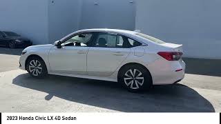 2023 Honda Civic Platinum White Pearl Gray wCloth Seat Trim madera Visalia Fresno Financing Clovis [upl. by Eelsel]