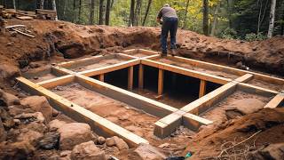 Man Builds Secret Underground Cabin in the Forest  Start to Finish by RuslaninTheWoods [upl. by Hesta]