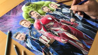 The Avengers Artwork  Timelapse  Artology [upl. by Ylsel]