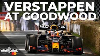 Max Verstappen drives F1 Red Bull RB16B at Goodwood FOS [upl. by Dich724]