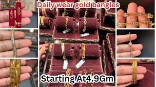 Tanishq gold kada bangles design 46Gm starts 😲 gold kada design with price [upl. by Obnukotalo]