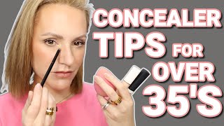 OVER 35 TRY THESE UNDEREYE CONCEALER TIPS amp TRICKS  over 40 makeup [upl. by Adnwahsal]