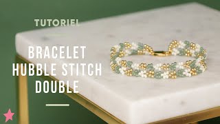 TUTORIEL  Bracelet Perles de Rocailles en Tissage Hubble Stitch Double [upl. by Erickson]