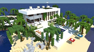 Minecraft Maison moderne avec Enorme terrasse [upl. by Elleinod428]