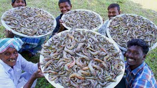 PRAWNS GRAVY Recipe  Villagers cooking Prawns Masala  Shrimp Curry  Healthy Village Food [upl. by Notlaw]