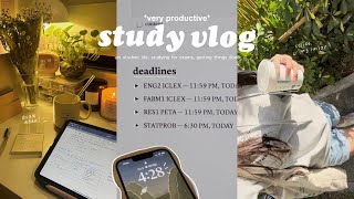 productive study vlog ☕️ uni student life studying for exams and getting things done 🌿 [upl. by Wordoow]