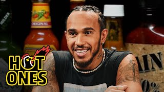 Lewis Hamilton Goes Full Send While Eating Spicy Wings  Hot Ones [upl. by Swen191]