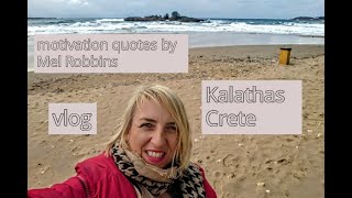 Kalathas beach near to Chania in Crete amd motivation quotes by Mel Robbins [upl. by Berliner361]