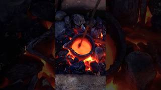 Melting Copper Wire into Axe  Bronze Casting shorts experiment [upl. by Norrie]