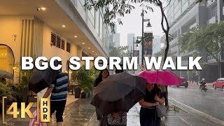 Walking in BGC During Typhoon Carina  Metro Manila Rain Walk ASMR  Taguig City Philippines [upl. by Ispep]