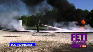 CAFS Compressed Air Foam Fire Protection System  60 Gallon Test at LSU Fire Training [upl. by Jsandye]