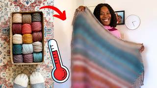 I finally finished my yearlong crochet project TEMPERATURE BLANKET VLOG [upl. by Roderich122]