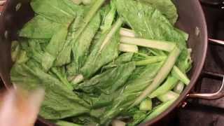 Chinese Greens Yu Choy Stir Fry Recipe [upl. by Enitsirt]