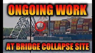 Work at the Baltimore Bridge Collapse Site [upl. by Sebastian748]