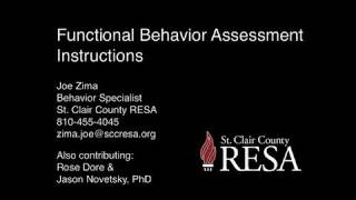 Functional Behavior Assessment FBA Instructions [upl. by Ul]