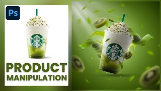 Starbucks Product manipulation in Photoshop  advertising poster design  photoshop tutorial [upl. by Gnut]