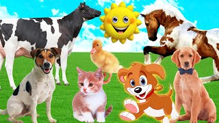 Amazing Farm animals  cow duck cat dog horse snaffle wwf elephants tiger  cow videos [upl. by Mureil273]