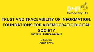 Trust and Traceability of Information Foundations for a Democratic Digital Society [upl. by Fawcett578]