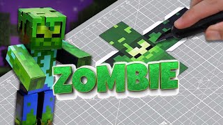 Making a Jungle Zombie  Minecraft Papercraft [upl. by Busey]