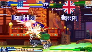 FT5 sfa3 MiamiXAlex US vs Akgeejay GB Street Fighter Alpha 3 Fightcade Dec 2 [upl. by Llerol]