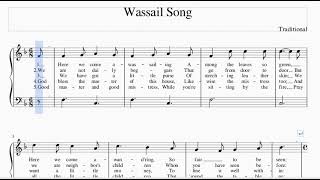 Wassail Song  Easy Piano Sheet Music Download on Description [upl. by Jehiel]